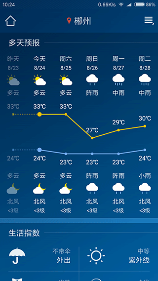 安卓本地天气预报appapp